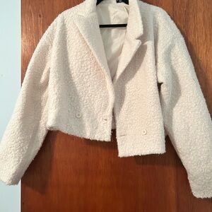 Women's White Textured Jacket